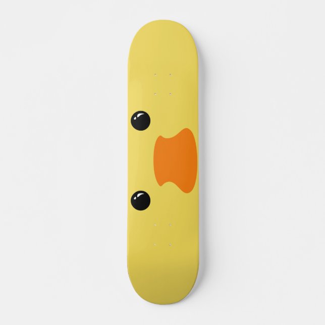 Skateboard Diseño animal lindo de la cara del pato amarillo (Anverso )