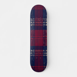 Skateboard Diseño audaz de cuadros azules y rojos