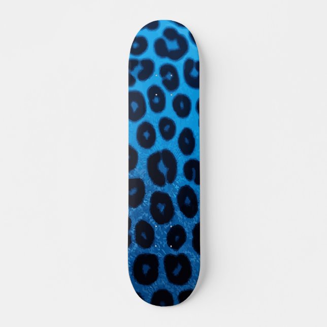 Skateboard Diseño audaz de estampado de guepardo azul (Anverso )