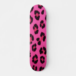 Skateboard Diseño Audaz de Estampado de Guepardo Rosa