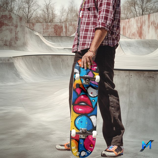 Skateboard Diseño audaz de labios de arte pop - Estilo urbano (Subido por el creador)