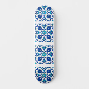 Skateboard Diseño azul étnico turco
