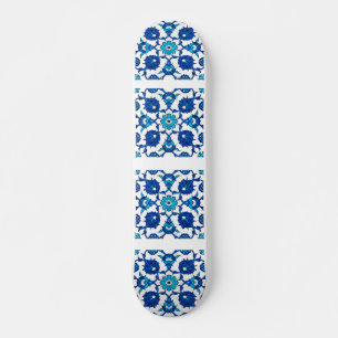 Skateboard Diseño azul étnico turco