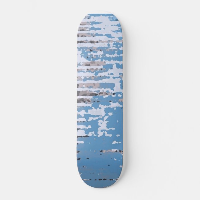 Skateboard Diseño azul marrón desgastado rústico    (Anverso)