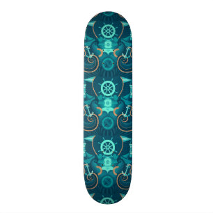 Skateboard Diseño azul náutico