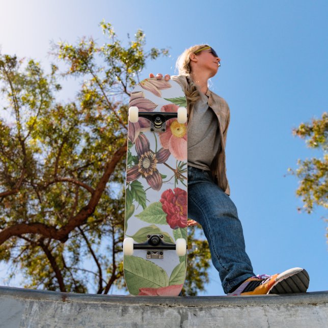 Skateboard Diseño botánico vintage (Exterior 1)