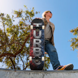 Skateboard diseño cromo TURBO futurista 3D