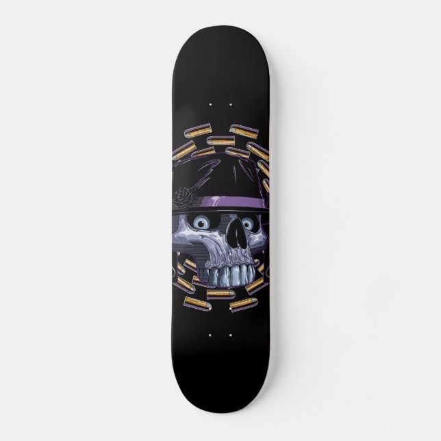 Skateboard Diseño de arte de cráneo (Anverso)