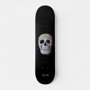 Skateboard Diseño De Arte De Estilo Gótico En Blanco Y Negr
