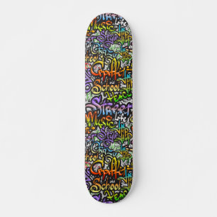 Skateboard Diseño de arte de palabra con grafiti genial
