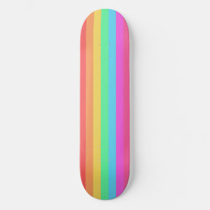 Skateboard Diseño de bandas de color de arcoiris Pastel