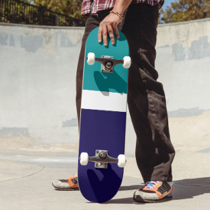 Skateboard Diseño de bloque de color de la plancha azul verde