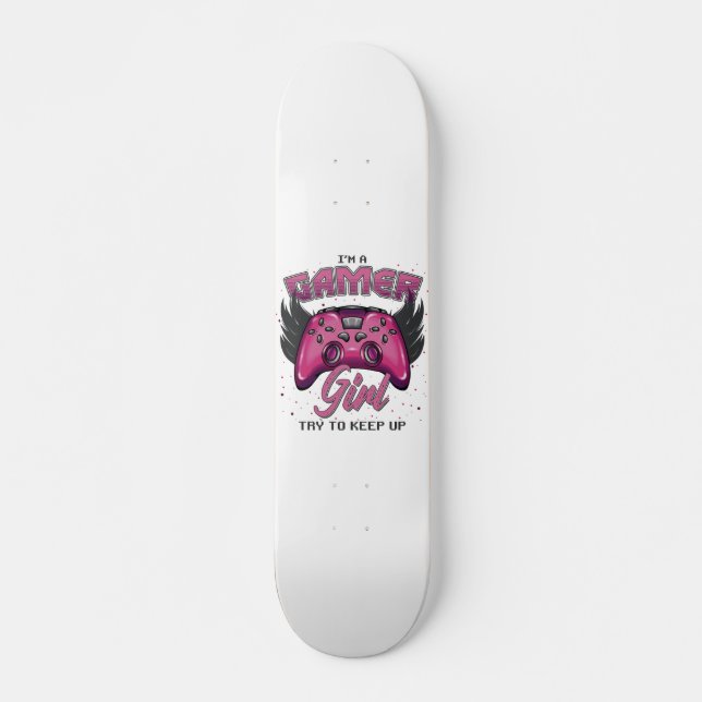 Skateboard Diseño de Chica Gamer (Anverso )