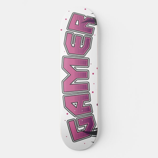 Skateboard Diseño de Chica Gamer (Anverso)