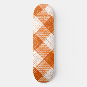 Skateboard Diseño de cuadros atrevidos a cuadros naranjas y b