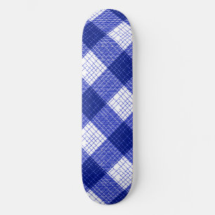 Skateboard Diseño de cuadros de cuadros en negrita azul y bla