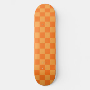 Skateboard Diseño de cuadros naranjas claros y oscuros