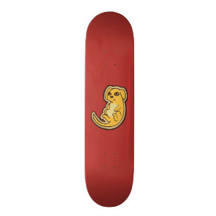 Skateboard Diseño De Dibujo De Perros Amarillos Y Rojos Dulc