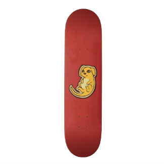 Skateboard Diseño De Dibujo De Perros Amarillos Y Rojos Dulce