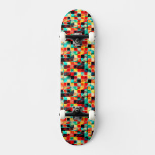 Skateboard Diseño de elementos geométricos coloridos abstract