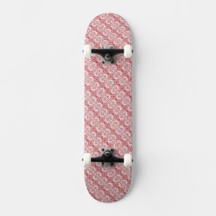 Skateboard Diseño de estampados ucranianos de color rojo vivo