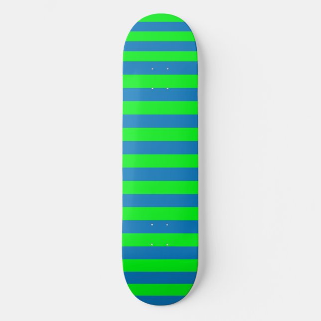 Skateboard Diseño de franjas azules y verdes (Anverso)