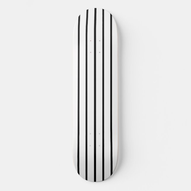 Skateboard Diseño de franjas blancas y negras (Anverso)