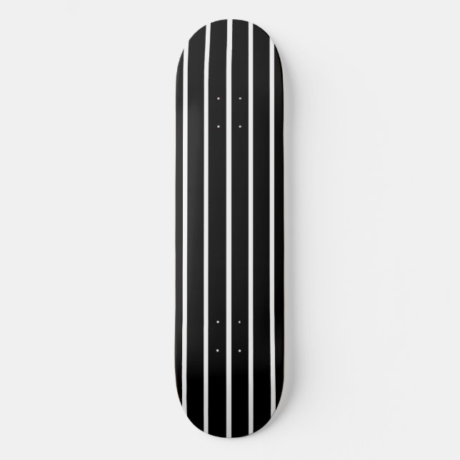 Skateboard Diseño de franjas en blanco y negro (Anverso)