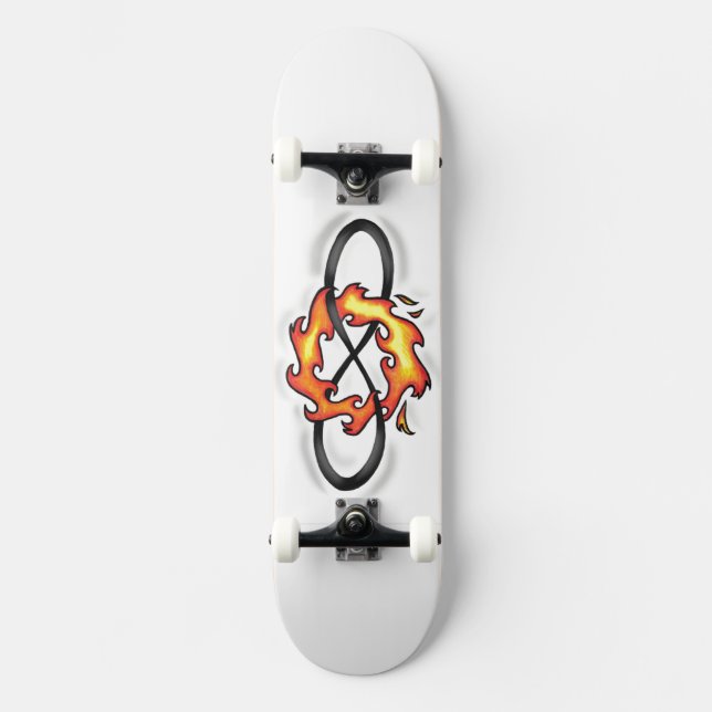 Skateboard Diseño de Fuego Eterno (Anverso)