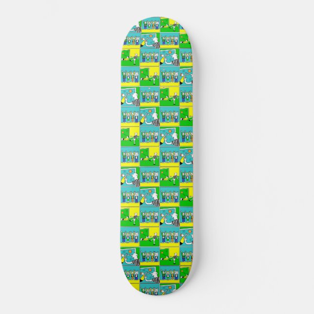 Skateboard Diseño de fútbol con jugadores y fans alentadores (Anverso)