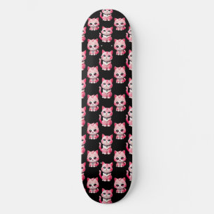 Skateboard Diseño de gatos kawaii rosados