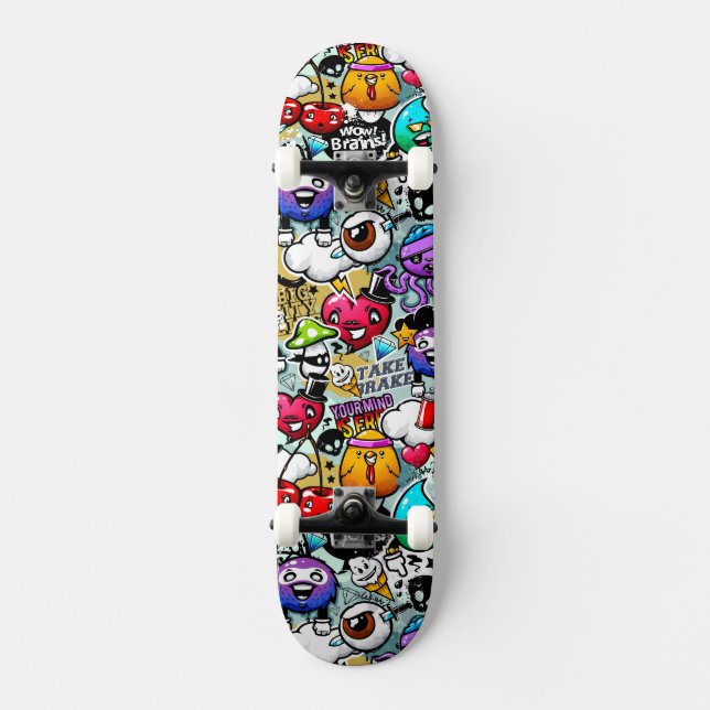 Skateboard - diseño de graffiti (Anverso)
