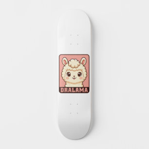 Skateboard Diseño de ilustración de llama adorable