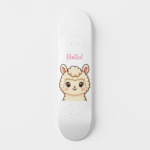 Skateboard Diseño de ilustración de llama linda