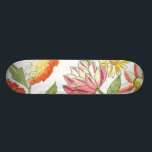 Skateboard Diseño de jardines florales con fondo blanco<br><div class="desc">Este jardín florido presenta unos colores llamativamente brillantes y un fondo blanco pálido,  lo que hace que las flores se destaquen aún más. Un cuadro asombroso que puede traer color y belleza a cualquier habitación. ¡Compre usted mismo o dáselo a un ser querido como regalo!</div>