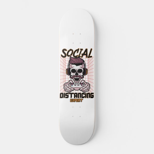 Skateboard Diseño de juegos experto en distanciamiento social (Anverso)