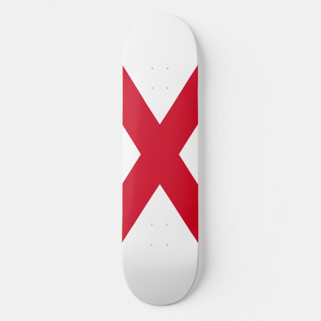 Skateboard Diseño de la bandera del estado de Alabama (Anverso)