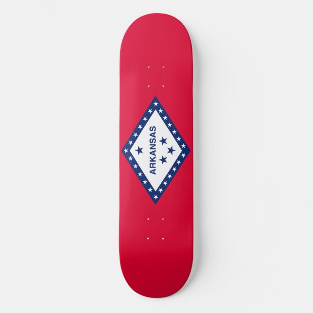 Skateboard Diseño de la bandera del estado de Arkansas (Anverso)