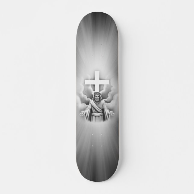 Skateboard Diseño de la cruz de la resurrección del (Anverso )