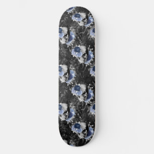 Skateboard Diseño de la serie de cráneos florales azules 1