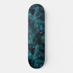 Skateboard Diseño de la serie de galaxias verde azuladas 4