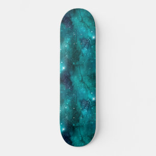 Skateboard Diseño de la serie de galaxias verde azuladas 8