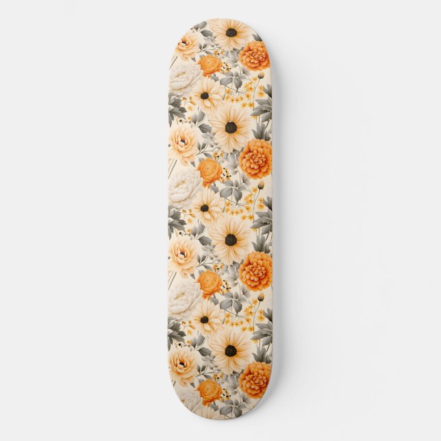 Skateboard Diseño de la serie floral otoño 1 (Anverso)