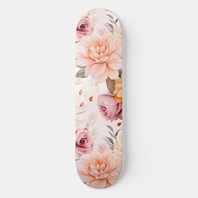 Skateboard Diseño de la serie floral otoño 2 (Anverso)