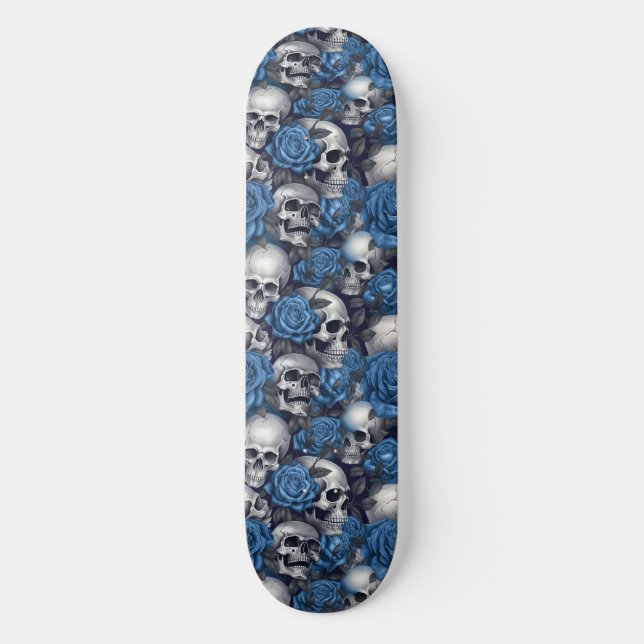 Skateboard Diseño de la serie Skull y Rosas 12 (Anverso)