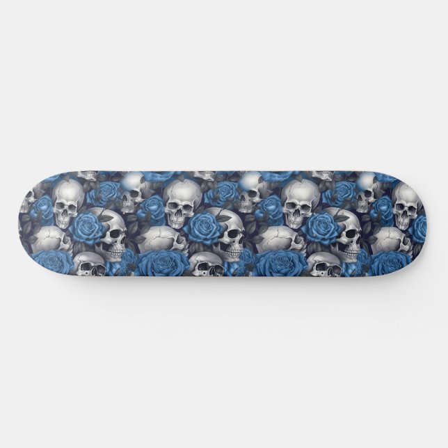 Skateboard Diseño de la serie Skull y Rosas 12 (Horz)
