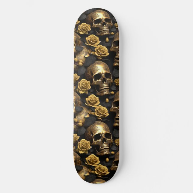 Skateboard Diseño de la serie Skull y Rosas 8 (Anverso)
