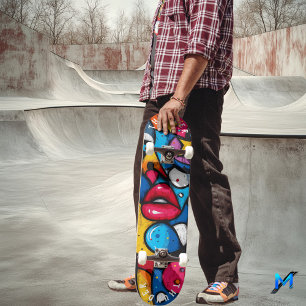 Skateboard Diseño de labios audaces de Pop Art – Estilo urban