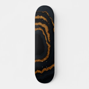 Skateboard Diseño de lujo de mármol negro con acentos dorados