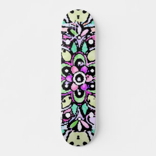 Skateboard diseño de mandala floral